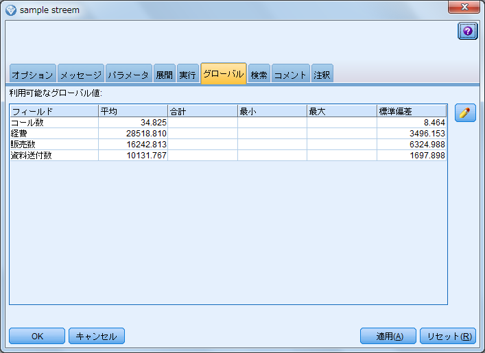 SPSS Modelerのフィールド作成